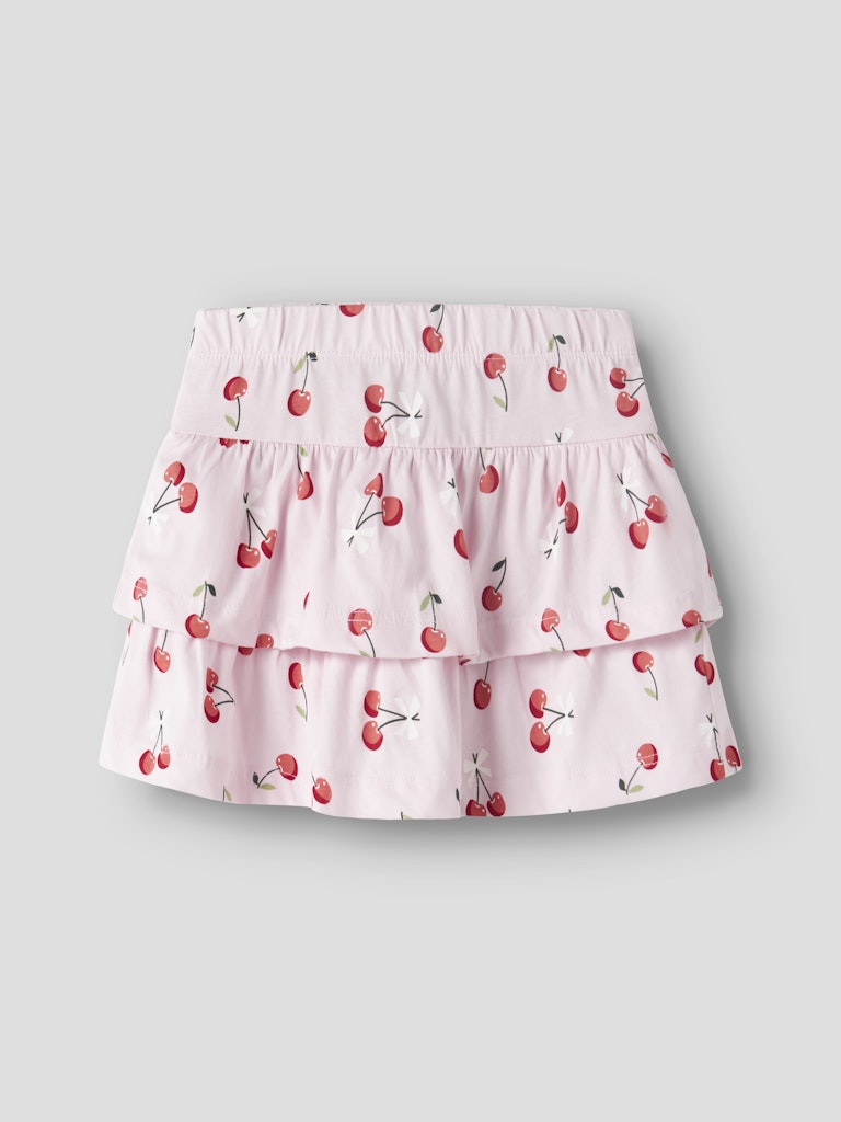 NAME IT Vigga SKIRT in Cradle Pink Cherries angled view