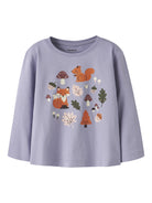 NAME IT Veen Long Sleeve Top in Heirloom Lilac Autumn front view