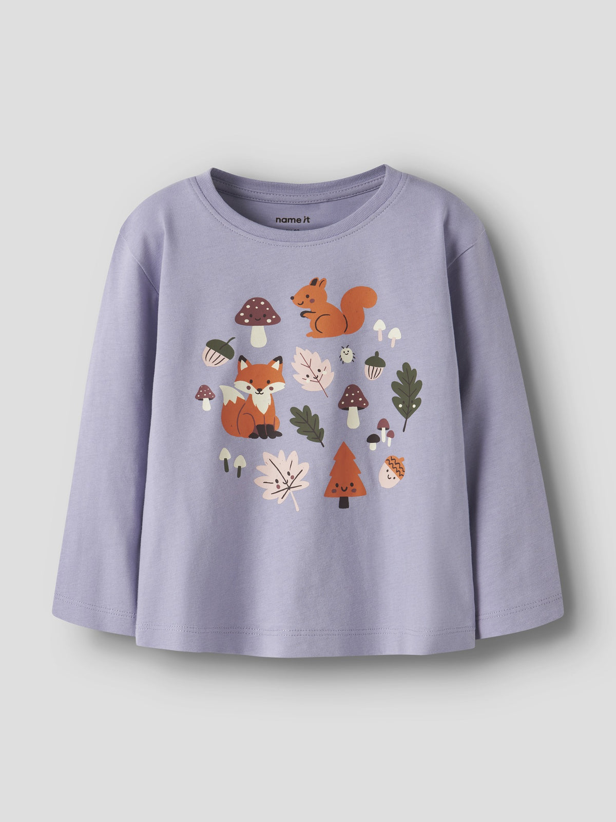 NAME IT Veen Long Sleeve Top in Heirloom Lilac Autumn angled view