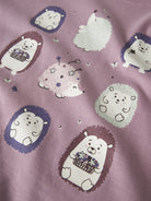 NAME IT Veen Long Sleeve Top in Lilas Hedgehogs hedgehog print