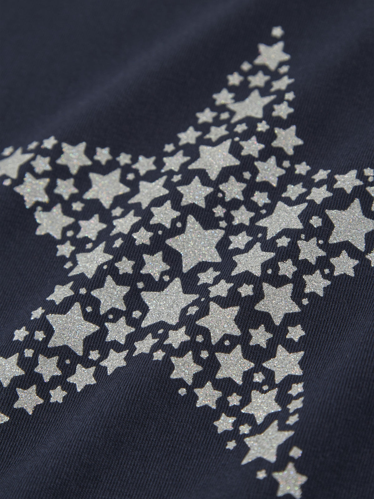 NAME IT Viparty Long Sleeve Top in Navy Blazer Stars glitter star print