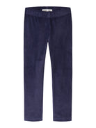 NAME IT Veloa Girls’ Ribbed Velour Leggings in Evening Blue, front view