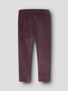 NAME IT Veloa Girls’ Ribbed Velour Leggings in Catawba Grape, back view