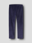 NAME IT Veloa Girls’ Ribbed Velour Leggings in Evening Blue, back view