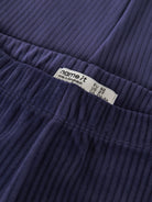 NAME IT Veloa Girls’ Ribbed Velour Leggings in Evening Blue, ribbed velour fabric and waistband detail