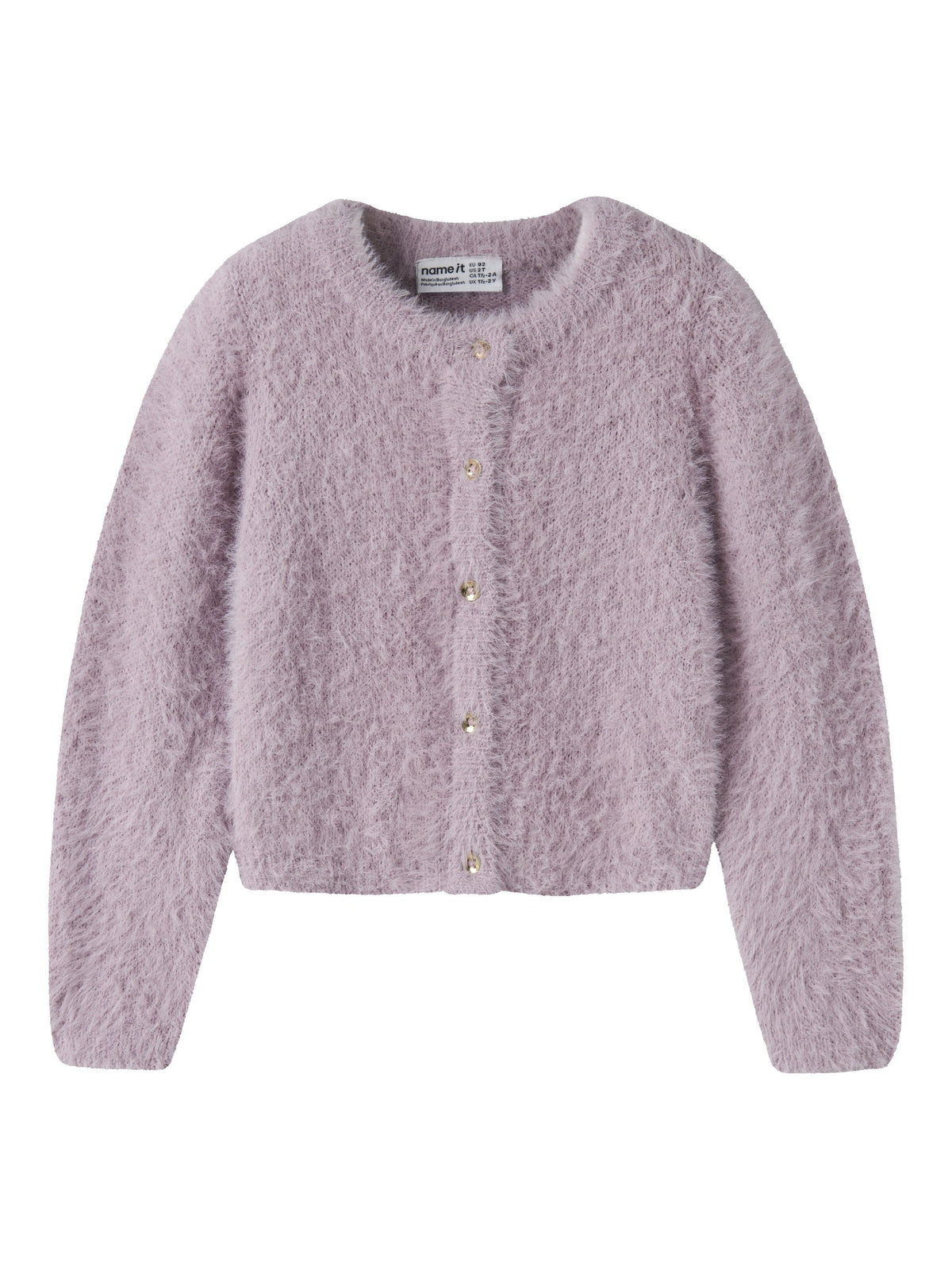 NAME IT Revera Girls' Cardigan in Mauve Shadows front view