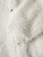 NAME IT Revera Girls' Cardigan in Birch fluffy knit and button detail