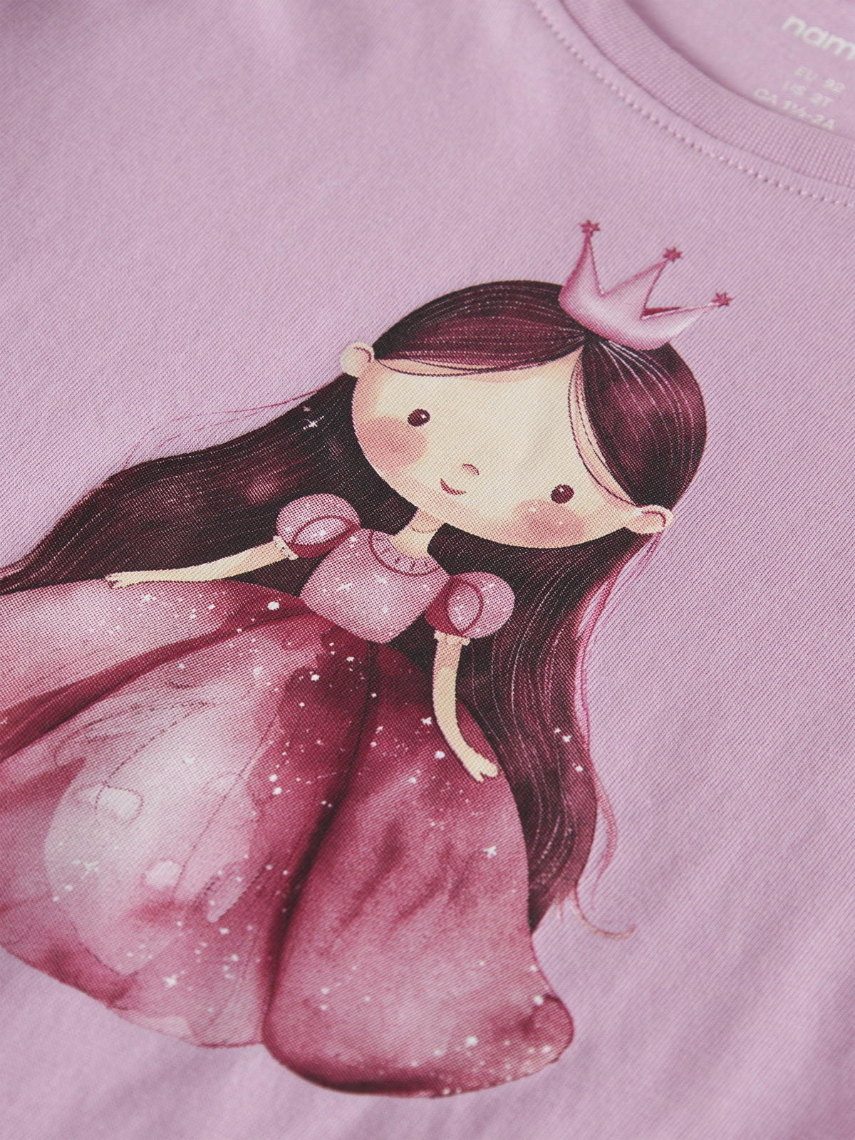 NAME IT Votea Long Sleeve Top in Full Blooming Pink Pink Princess princess graphic print