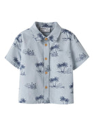 NAME IT Hestern Short Sleeve Shirt CHESTNUT model front view