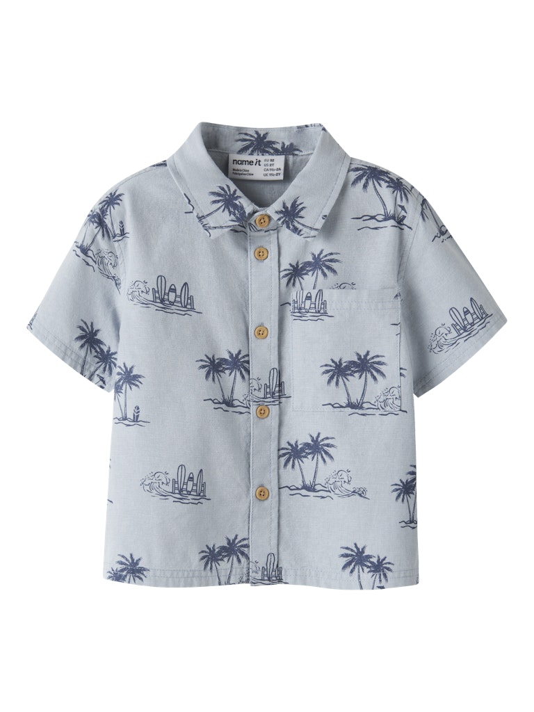 NAME IT Hestern Short Sleeve Shirt CHESTNUT model front view