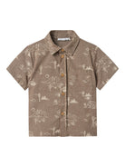 NAME IT Hestern Short Sleeve Shirt CHESTNUT front view