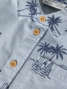 NAME IT Hestern Short Sleeve Shirt CHESTNUT close up view