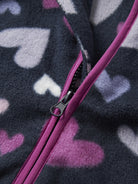 NAME IT Meeko Girls Fleece Jacket - Dark Sapphire zip and collar detail