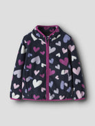NAME IT Meeko Girls Fleece Jacket - Dark Sapphire angled view