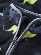 NAME IT Meeko Boys Fleece Jacket - Dark Sapphire zip and collar detail