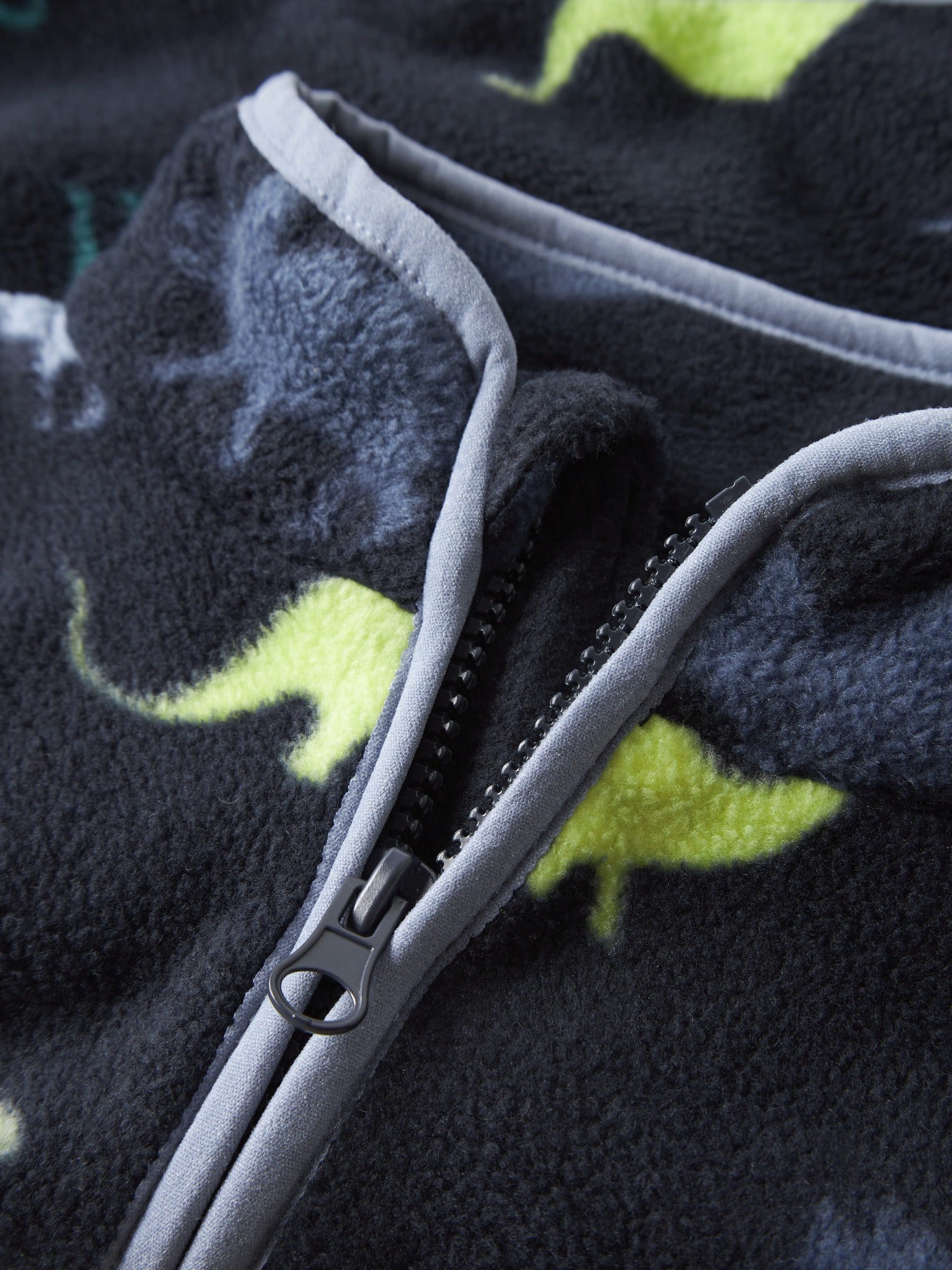 NAME IT Meeko Boys Fleece Jacket - Dark Sapphire zip and collar detail