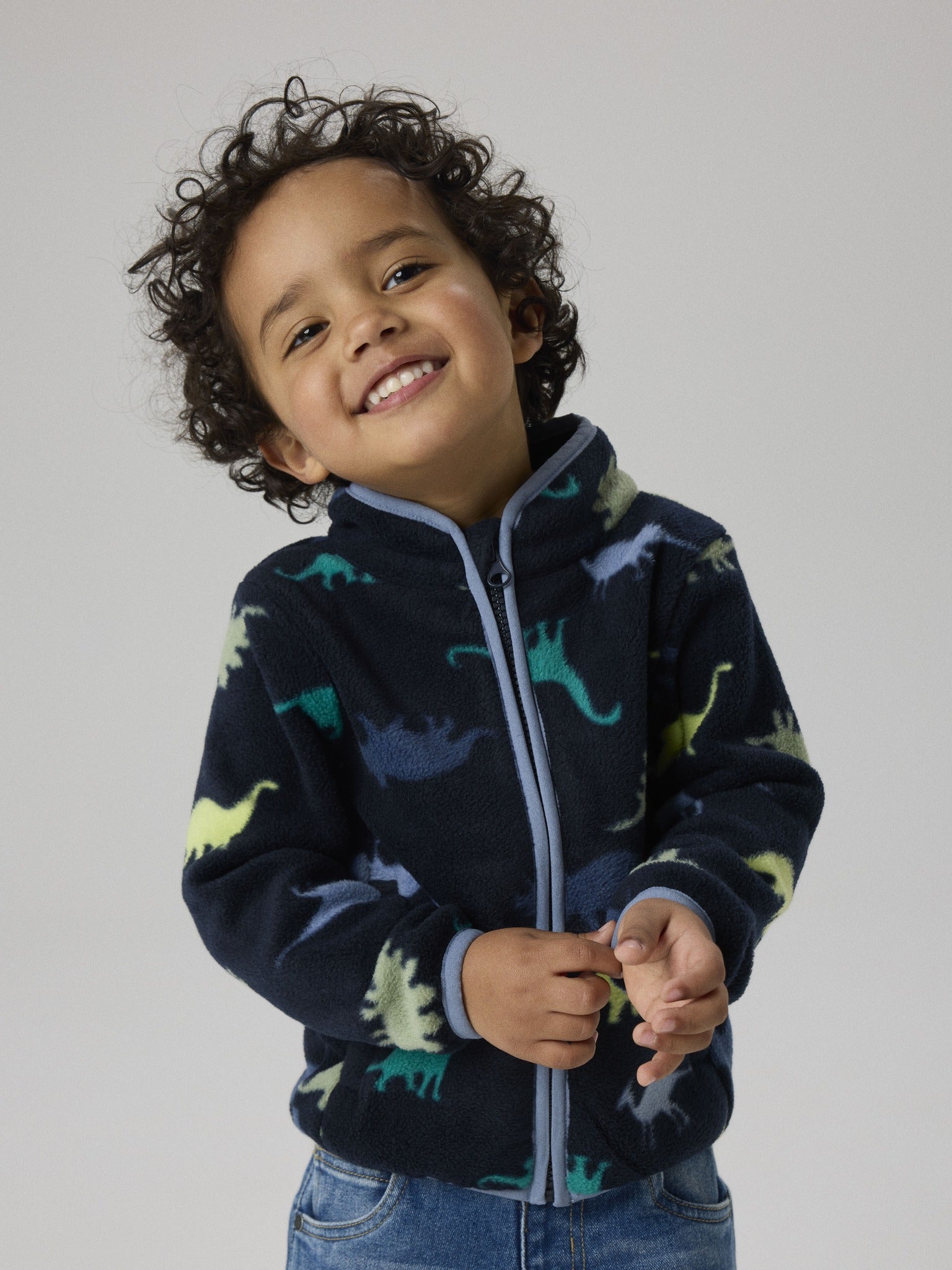 NAME IT Meeko Boys Fleece Jacket - Dark Sapphire front model view