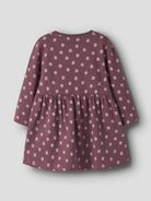 NAME IT Davina Long Sleeve Sweatshirt DRESS in Wild Ginger W. LILAS FLOWER back view