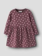NAME IT Davina Long Sleeve Sweatshirt DRESS in Wild Ginger W. LILAS FLOWER angled view