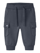NAME IT Oktav Brushed Sweatpants in Ombre Blue front view