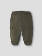 NAME IT Oktav Brushed Sweatpants in Olive Night back view