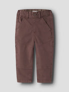 NAME IT Ben Tapered Twill Cargo Pants in French Roast angled view