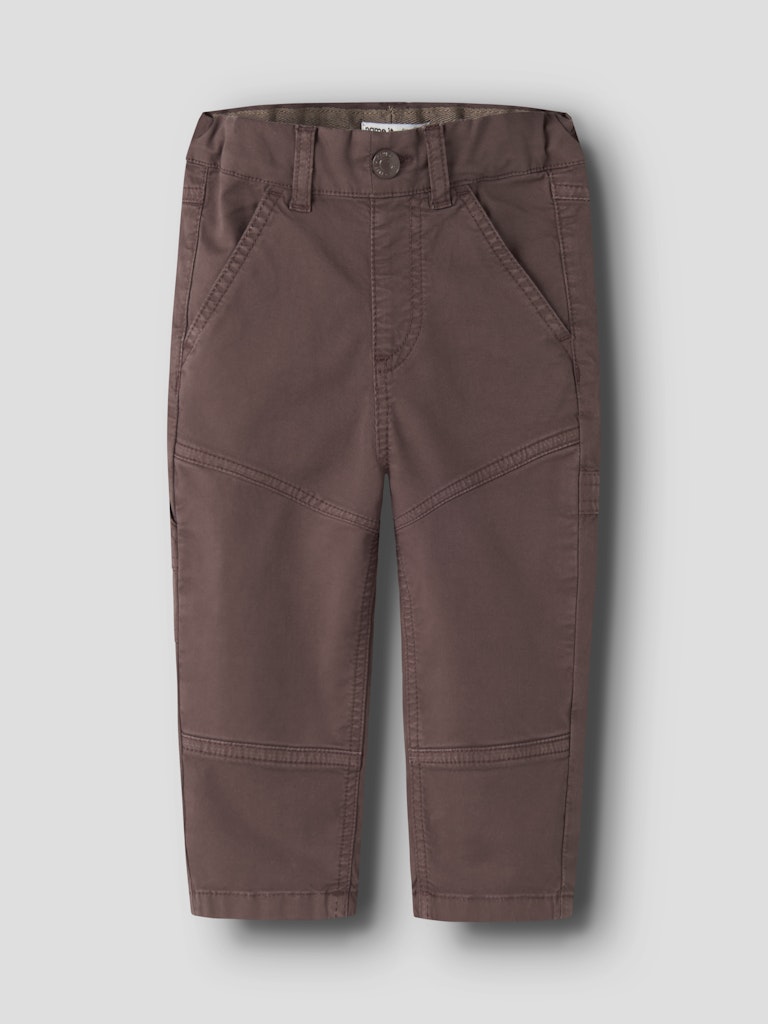 NAME IT Ben Tapered Twill Cargo Pants in French Roast angled view