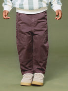 NAME IT Ben Tapered Twill Cargo Pants in French Roast front model view