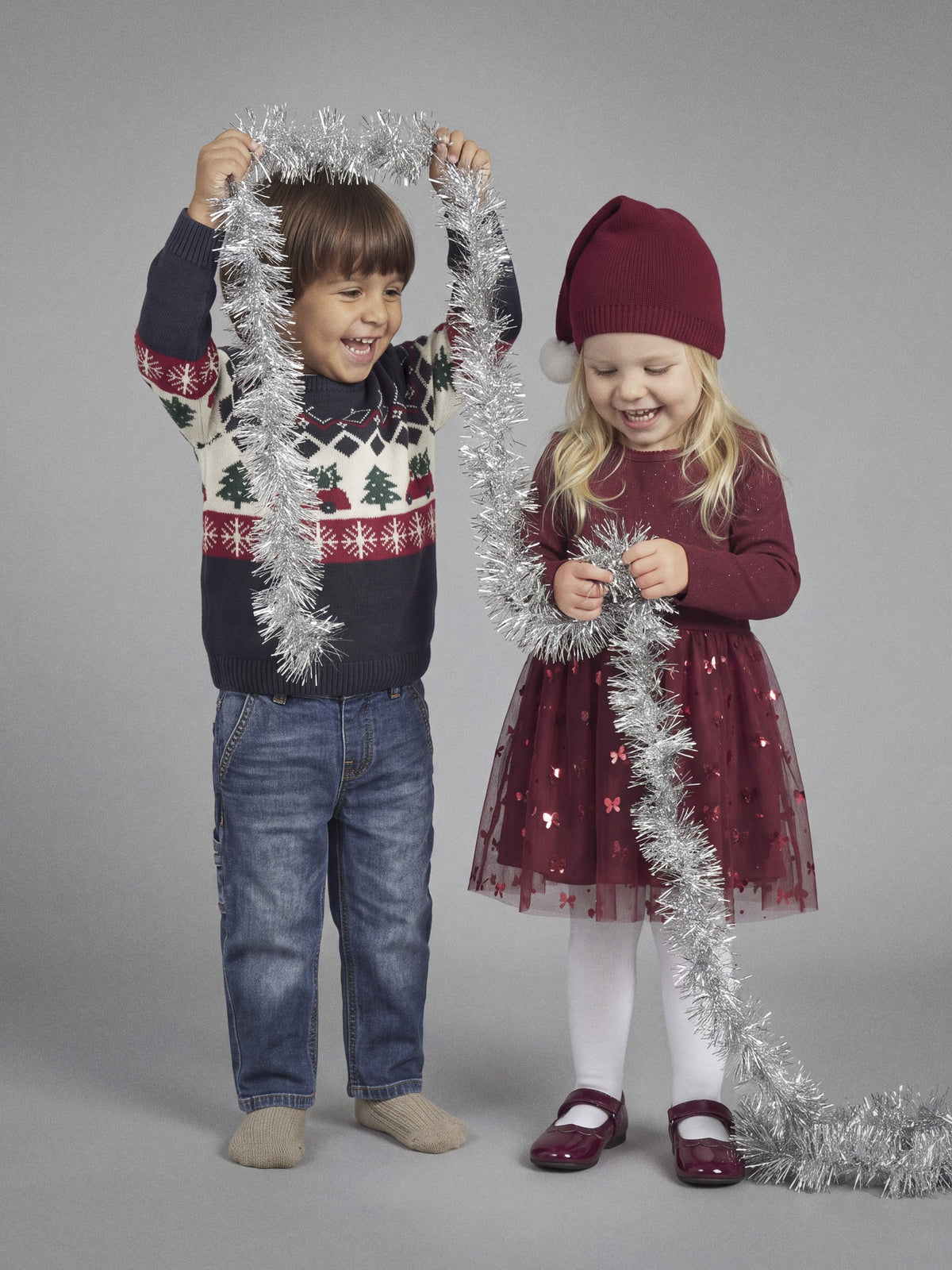 NAME IT Rosally Girls' Dress in Red Dahlia