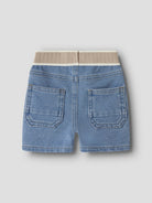 NAME IT Ben Denim Long Shorts Light Blue Denim model front view