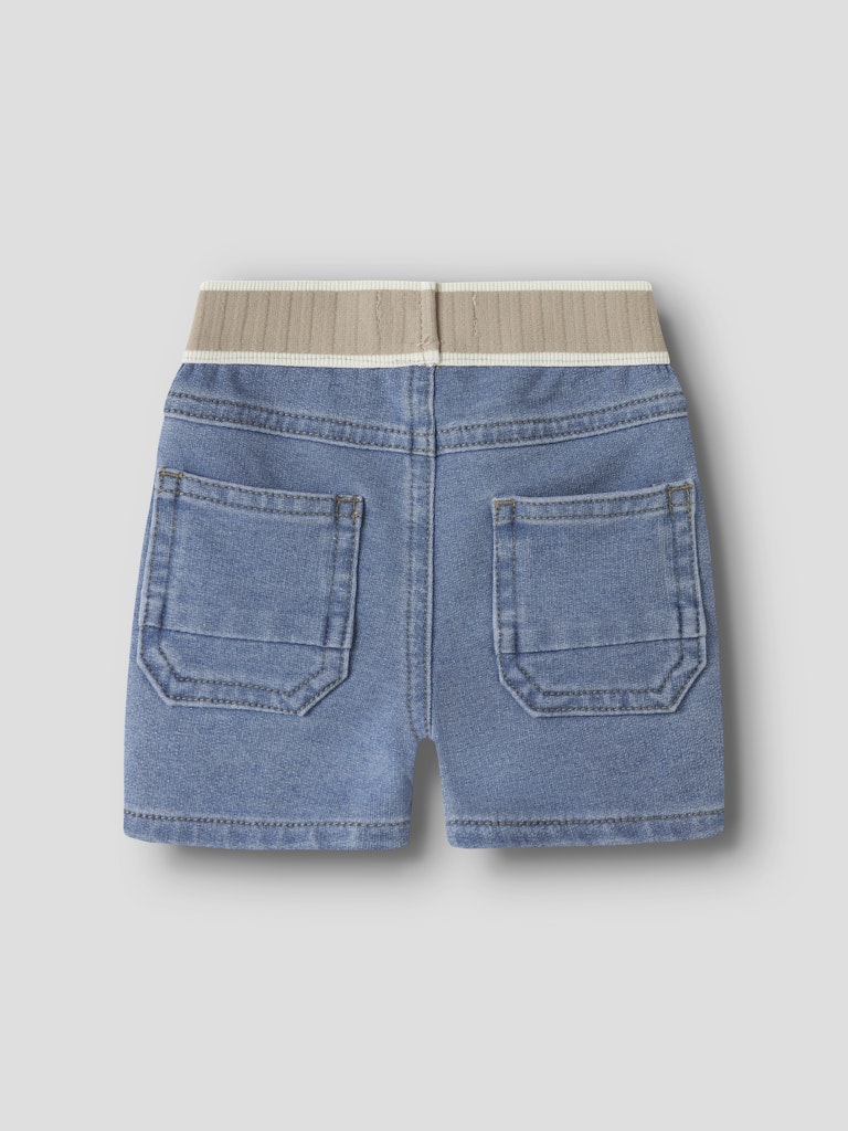 NAME IT Ben Denim Long Shorts Light Blue Denim model front view