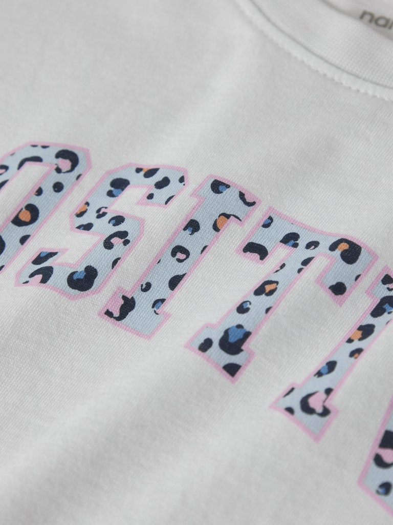 NAME IT Name It Fahiraz Bright White Print Top Bright White/Blue close up view