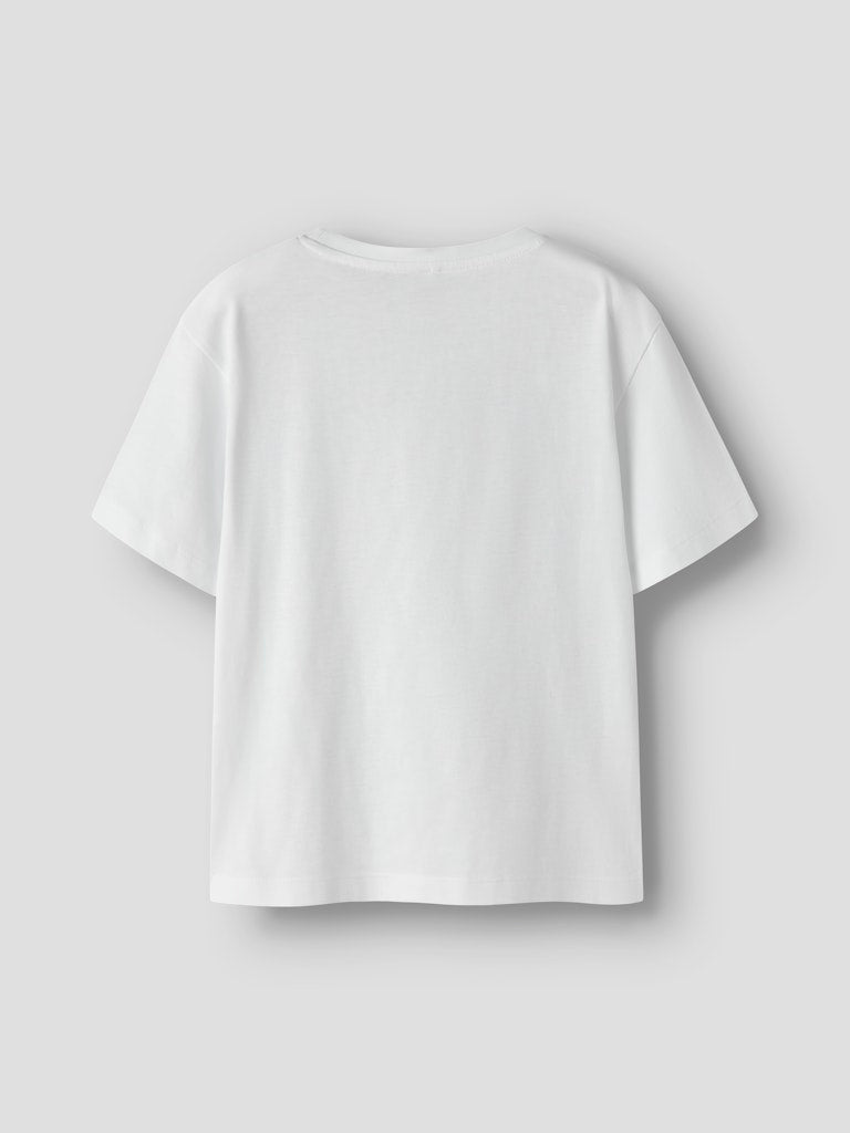 NAME IT Name It Fahiraz Bright White Print Top Bright White/Pink full front view