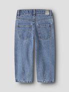 NAME IT Bella Barrel Glitter Jeans in Medium Blue Denim back view