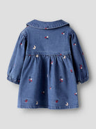 NAME IT Alva Denim Embroidered Dress 5321 - yb in Medium Blue Denim back view