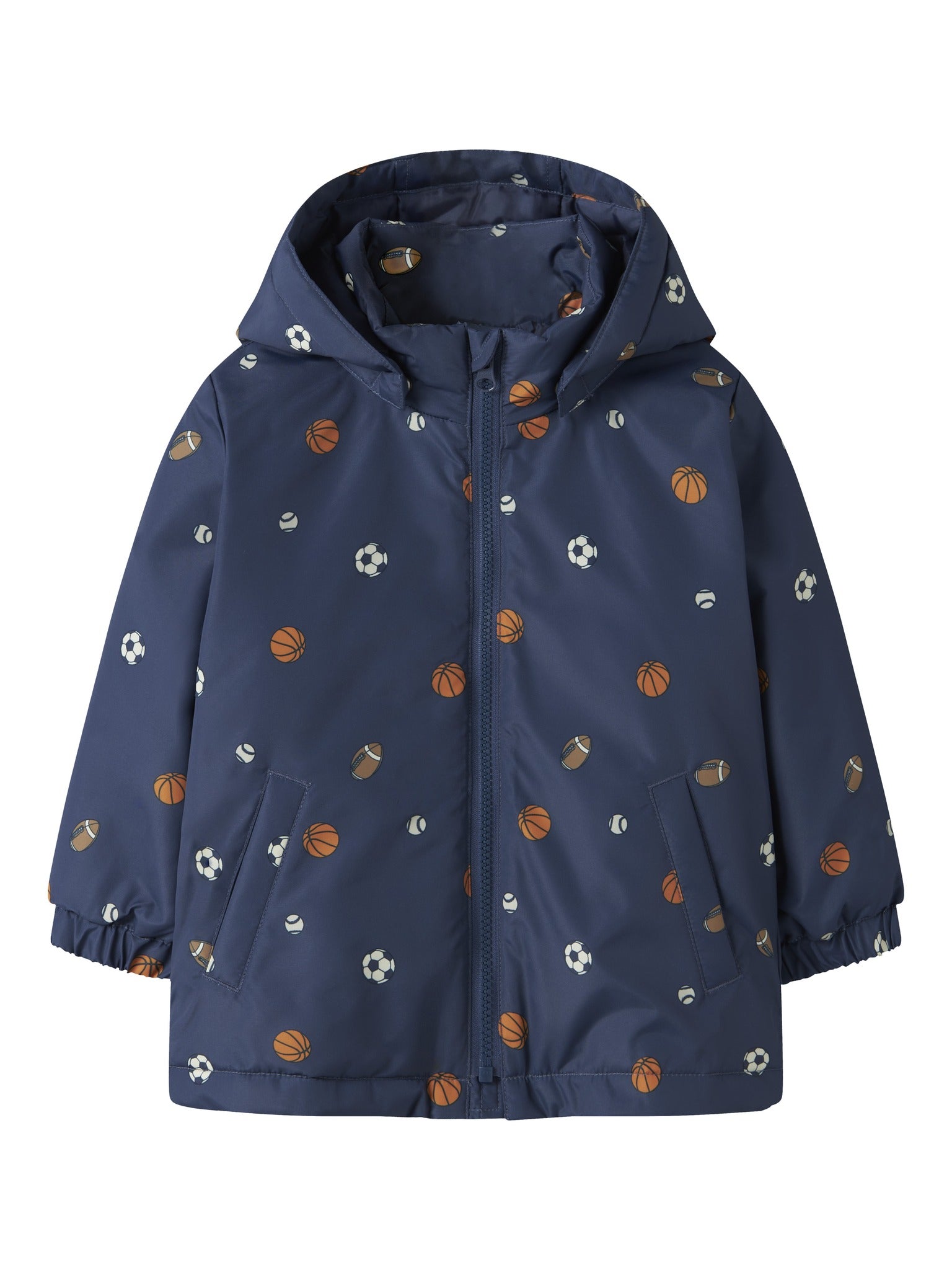 NAME IT Max Padded All Over Print Jacket in Oceana front view