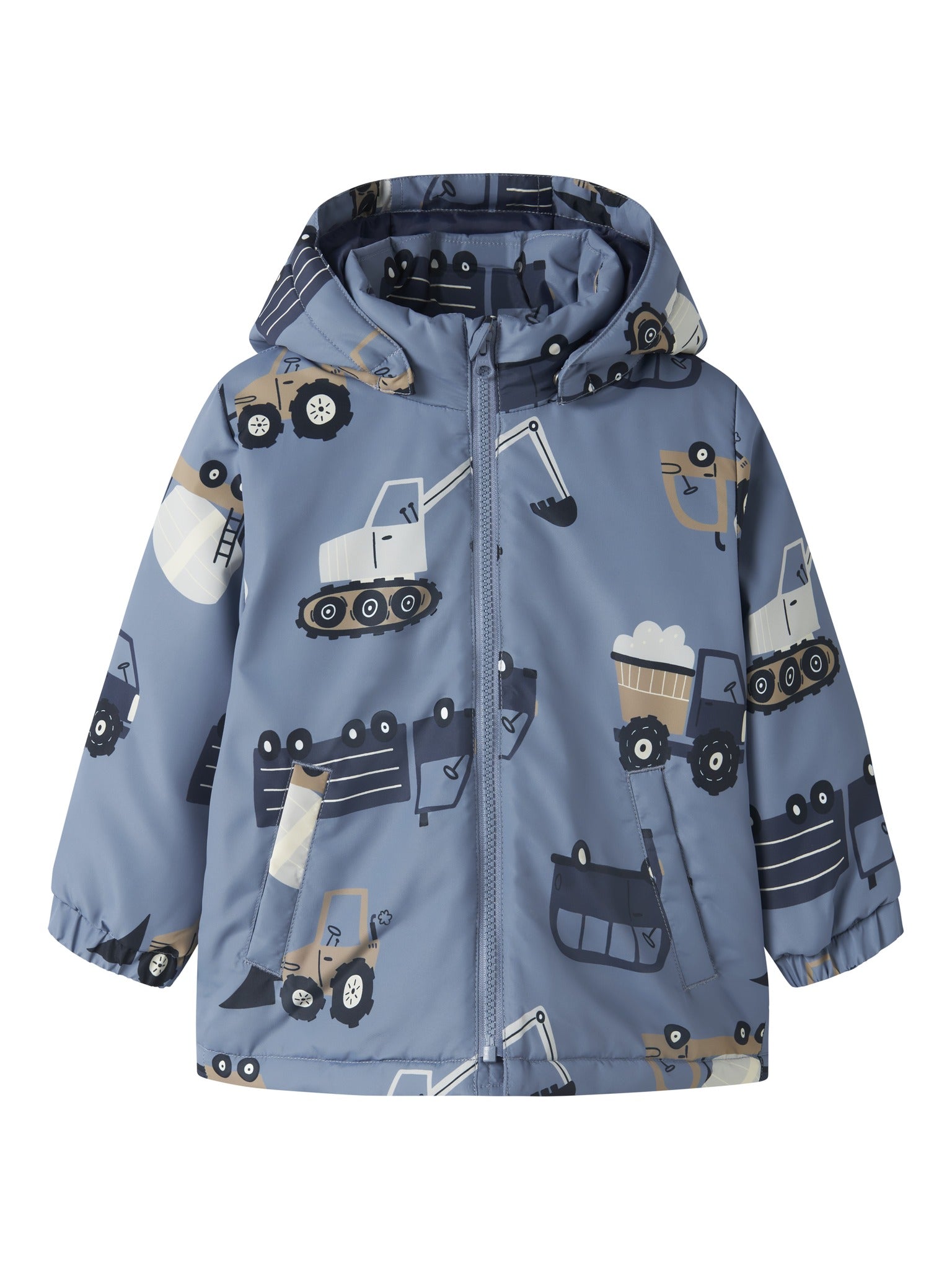 NAME IT Max Padded All Over Print Jacket in Country Blue front view