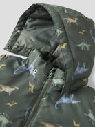 NAME IT Max Padded All Over Print Jacket in Laurel Wreath hood and zip detail