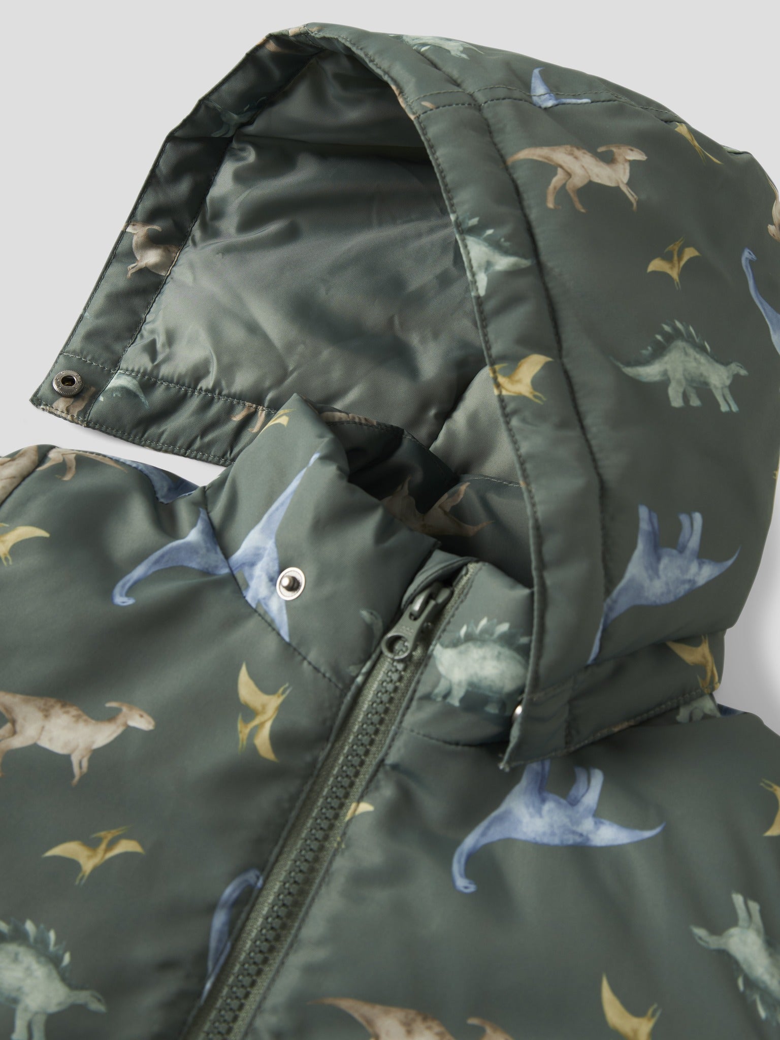 NAME IT Max Padded All Over Print Jacket in Laurel Wreath hood and zip detail