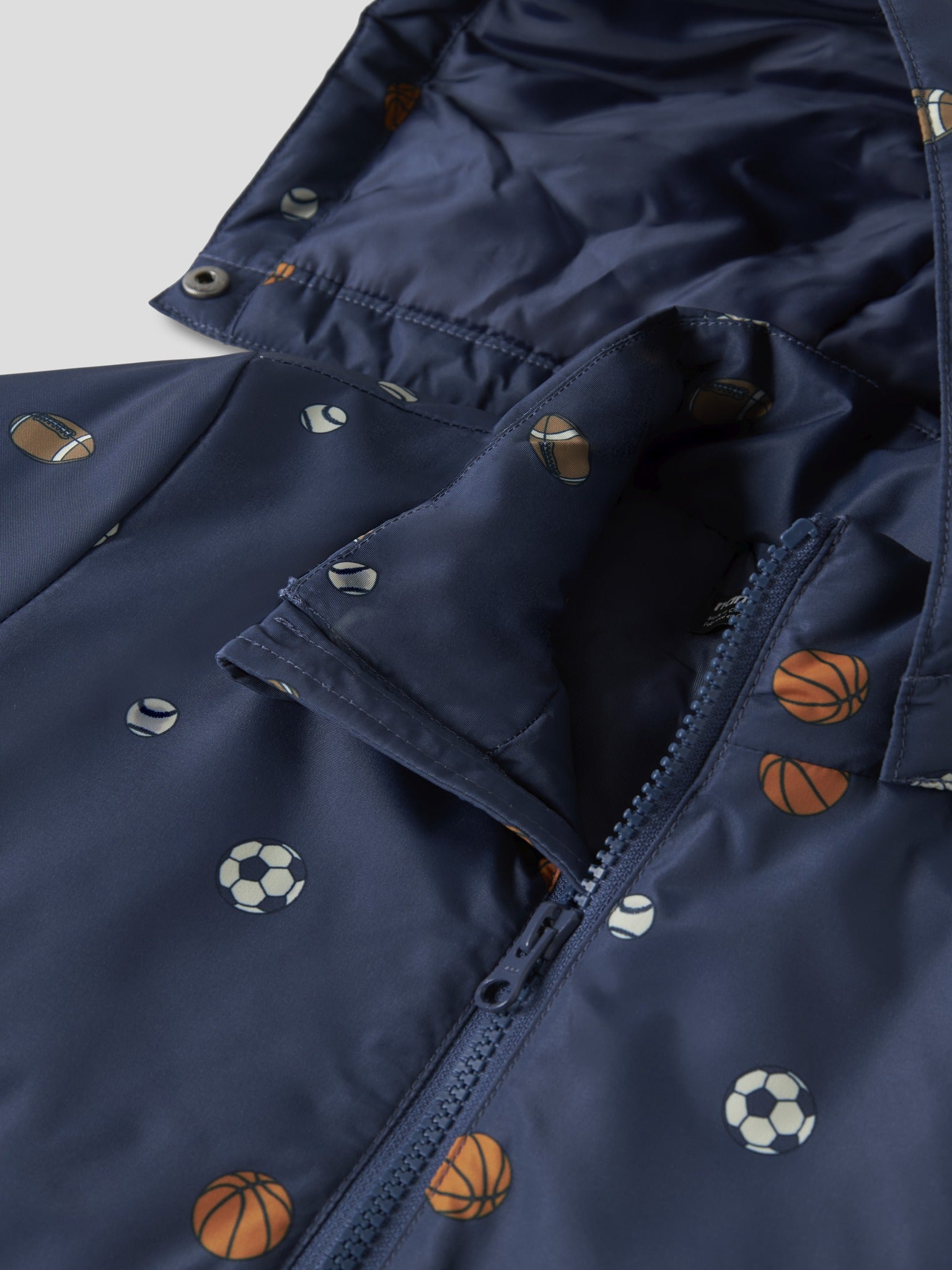 NAME IT Max Padded All Over Print Jacket in Oceana zip and print detail