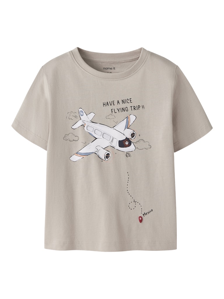 NAME IT Huber Short Sleeve Tee Bright White model front view