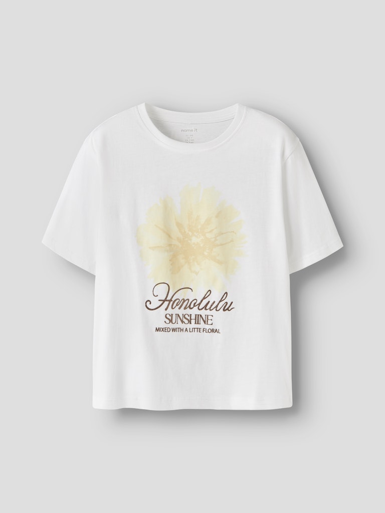 NAME IT Hadia Short Sleeve Tee Bright White side view