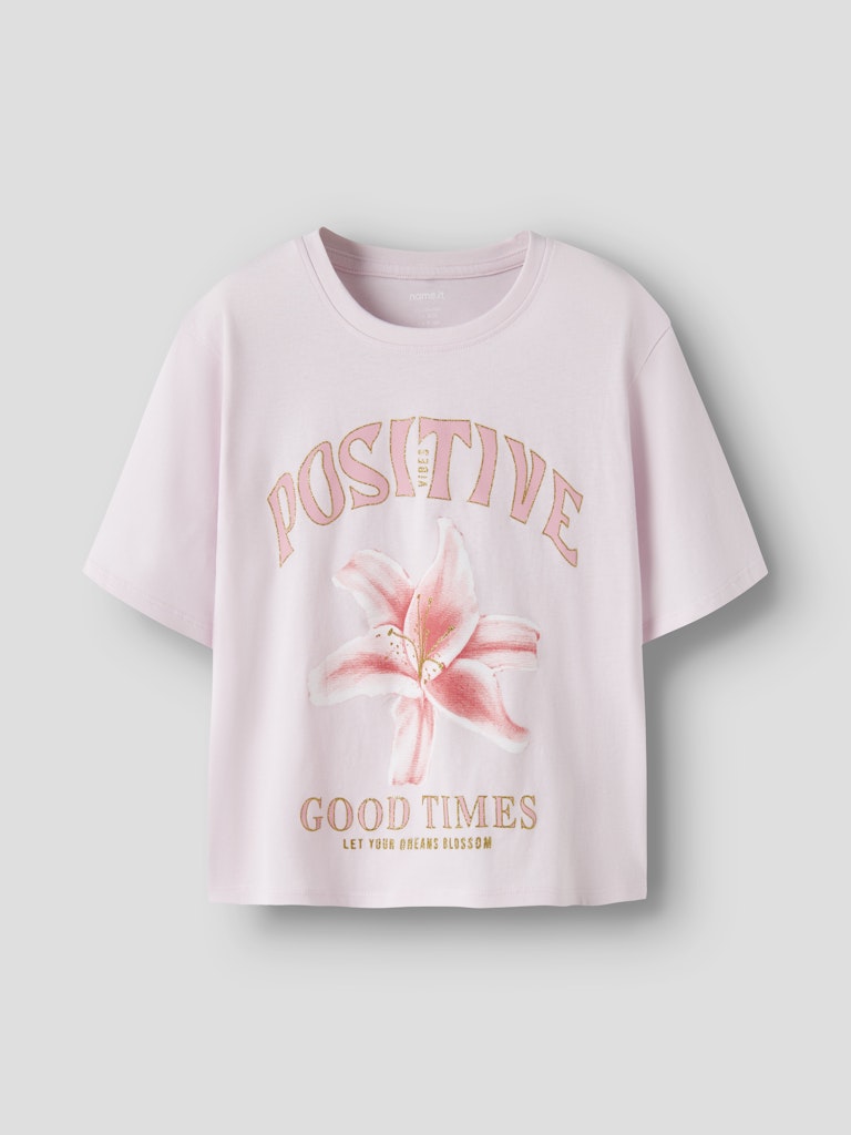 NAME IT Hadia Short Sleeve Tee Bright White full front view
