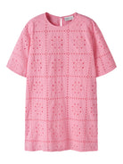 NAME IT Hiba Short Sleeve Pink Dress Pink Drink detail view