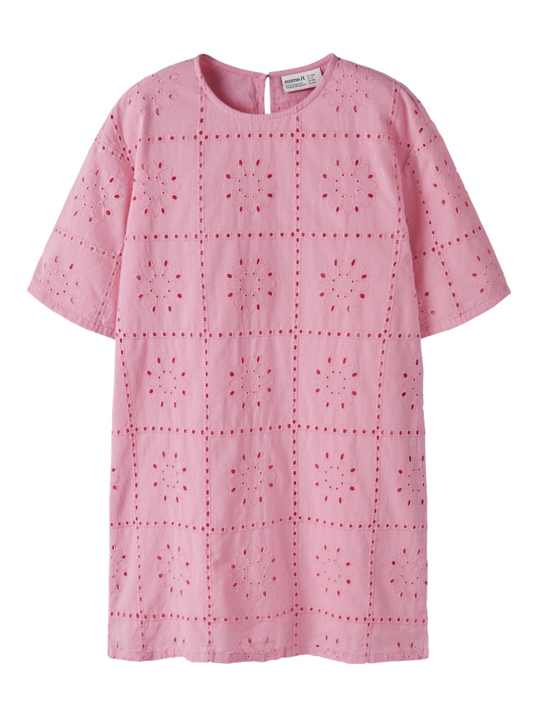 NAME IT Hiba Short Sleeve Pink Dress Pink Drink detail view