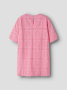 NAME IT Hiba Short Sleeve Pink Dress Pink Drink back view
