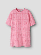 NAME IT Hiba Short Sleeve Pink Dress Pink Drink side view
