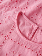 NAME IT Hiba Short Sleeve Pink Dress Pink Drink flat front view
