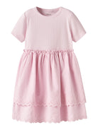 NAME IT Havelle Short Sleeve Dress Cradle Pink front view