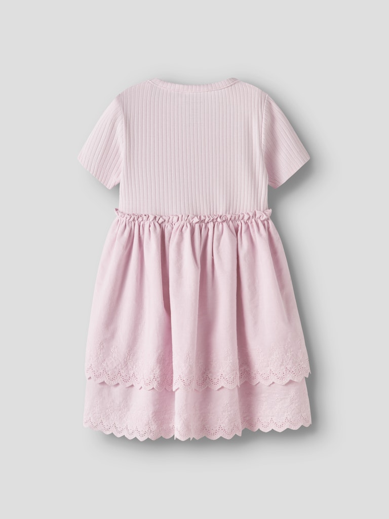 NAME IT Havelle Short Sleeve Dress Cradle Pink detail view
